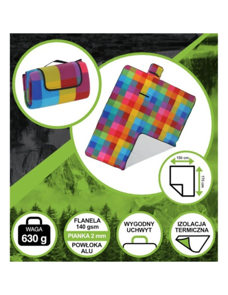 Koc plażowo piknikowy 170x150cm z powłoką alu enero camp 1064093