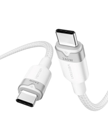 Kabel usb-c do usb-c 2.0 pd 3.1 vention 5a 240w 2m biały