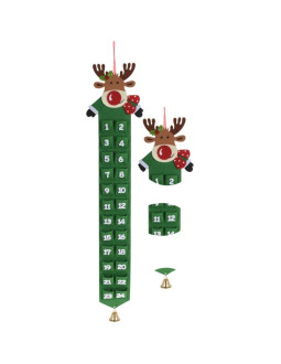 Kalendarz adwentowy filcowy zielony renifer