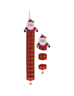 Kalendarz adwentowy filcowy czerwony mikołaj