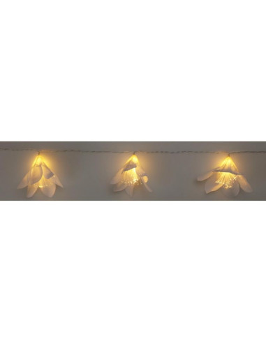 Lampki druciki na baterie girlanda 20 led kwiaty ciepły biały