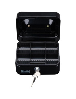 Kasetka metalowa na pieniądze dokumenty 15x8x11,8 cm black + decker 2