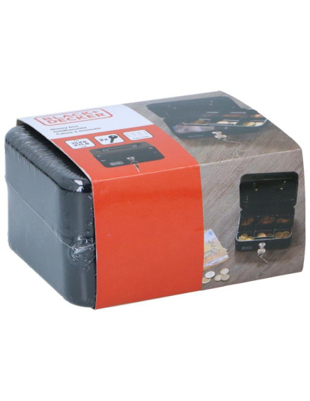 Kasetka metalowa na pieniądze dokumenty 15x8x11,8 cm black + decker