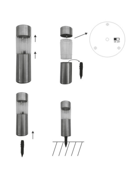 Lampa solarna 4,5x15cm inox 6szt grundig