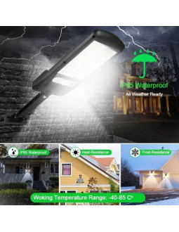 Lampa uliczna latarnia solarna 120led + pilot czujnik ruchu i zmierzchu 2