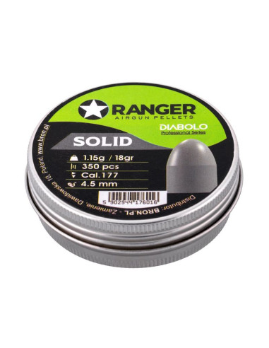 Śrut 4,5 mm ranger diabolo professional solid półokrągły 350 szt. 1,15 g