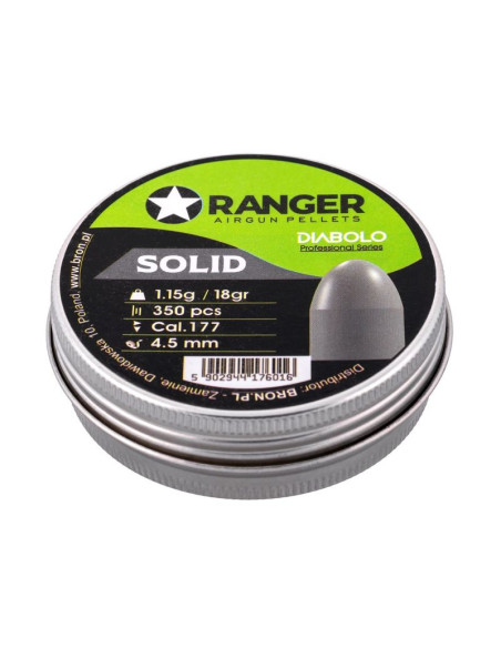Śrut 4,5 mm ranger diabolo professional solid półokrągły 350 szt. 1,15 g