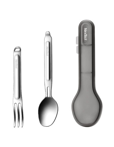Sztućce turystyczne tytanowe niezbędnik - łyżka + widelec - nextool ne20133