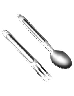 Sztućce turystyczne tytanowe niezbędnik - łyżka + widelec - nextool ne20133 2