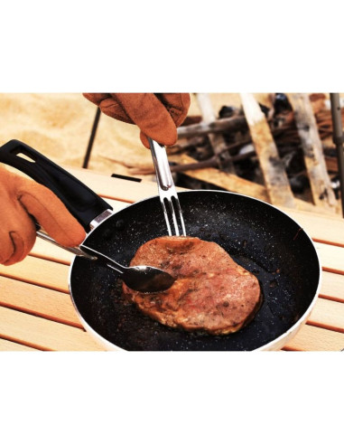 Sztućce turystyczne tytanowe niezbędnik - łyżka + widelec - nextool ne20133