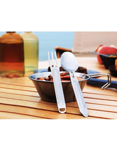 Sztućce turystyczne tytanowe niezbędnik - łyżka + widelec - nextool ne20133