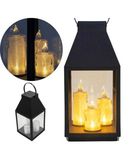 Latarnia dekoracyjna z 3 świeczkami