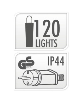 Światła 120 led z dekoracyjną kulką ciepły biały 2