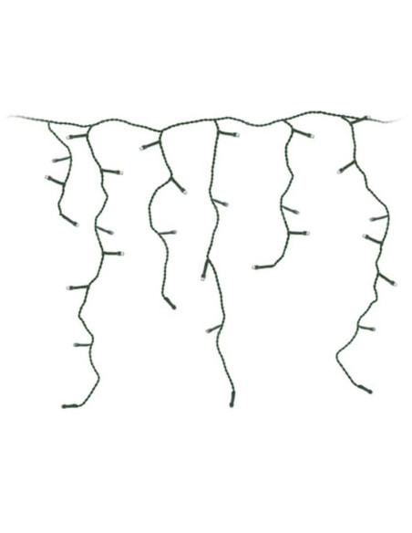 Lampki choinkowe kurtyna świetlna zew 180 led sterownik timer zimny biały kabel transparentny