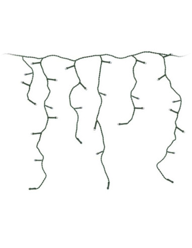 Lampki choinkowe kurtyna świetlna zew 180 led sterownik timer zimny biały kabel transparentny