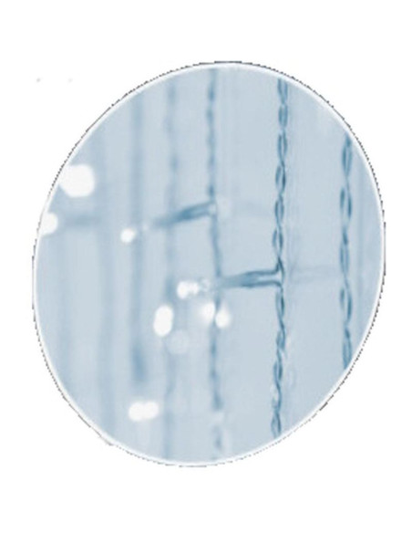 Lampki choinkowe kurtyna świetlna zew 180 led sterownik timer zimny biały kabel transparentny