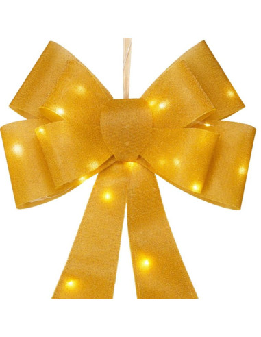 Kokarda dekoracyjna 60cm złota 25 led