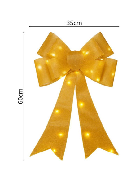 Kokarda dekoracyjna 60cm złota 25 led