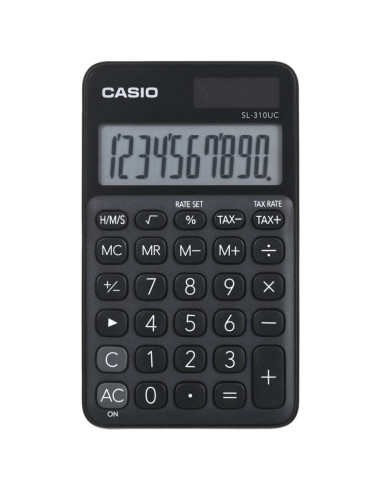 Casio kalkulator kieszonkowy sl-310uc-bk czarny, 10 cyfrowy wyświetlacz