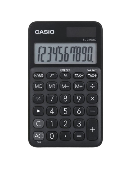 Casio kalkulator kieszonkowy sl-310uc-bk czarny, 10 cyfrowy wyświetlacz
