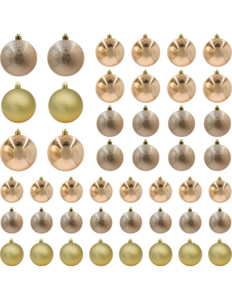 Bombka dekoracyjna plastikowa bezpieczna 46szt mica copper