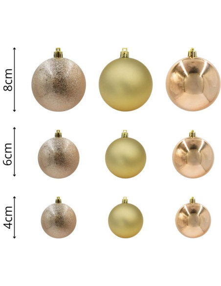 Bombka dekoracyjna plastikowa bezpieczna 46szt mica copper