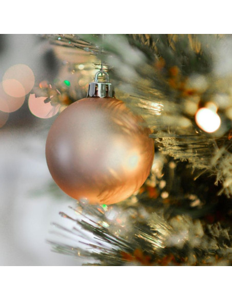 Bombka dekoracyjna plastikowa bezpieczna 46szt mica copper