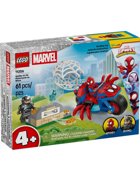 Lego marvel spiderman 11206 spidey na motocyklu vs. rhino