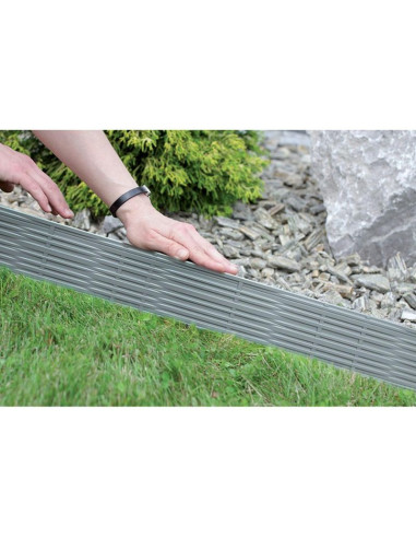 Palisada ogrodowa obrzeże trawnikowe border wiklina 390cm szary kamień