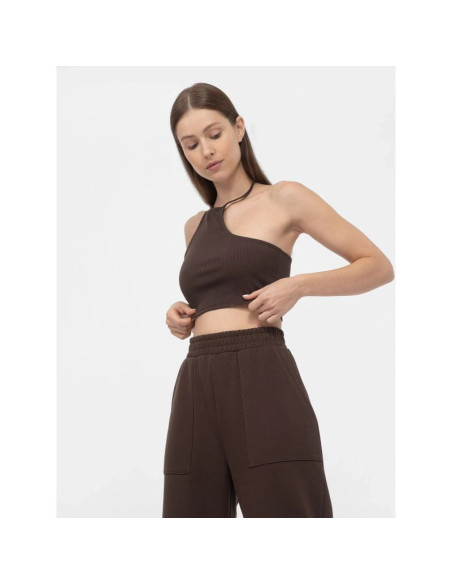 Crop top asymetryczny na jedno ramię damski 4f