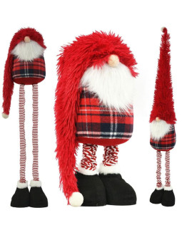 Skrzat gnom dekoracyjny na teleskopach 38-88cm czerwony