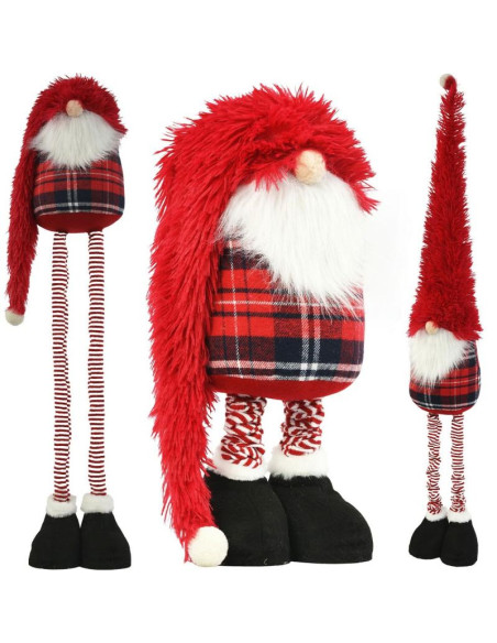 Skrzat gnom dekoracyjny na teleskopach 38-88cm czerwony