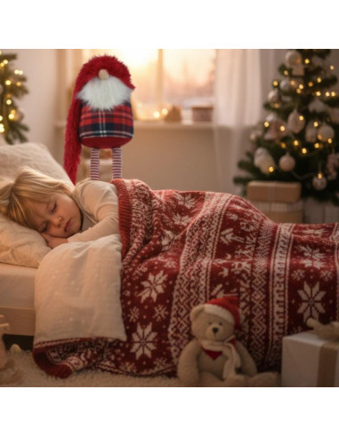 Skrzat gnom dekoracyjny na teleskopach 38-88cm czerwony