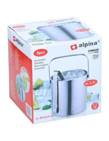 Wiaderko do lodu 1,2l szczypce alpina