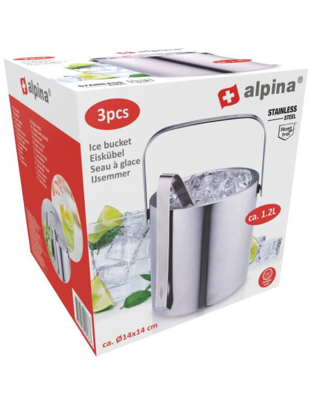 Wiaderko do lodu 1,2l szczypce alpina