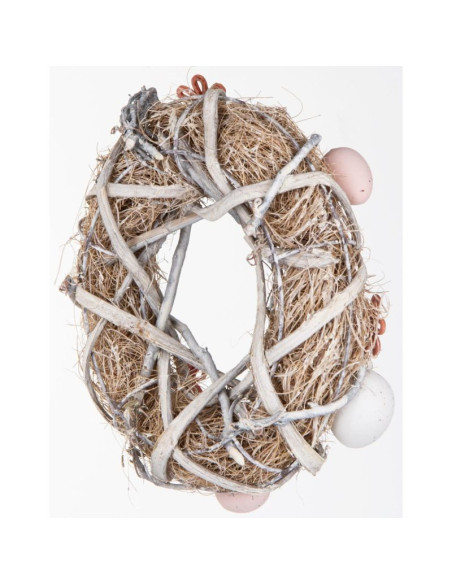 Wianek stroik dekoracyjny szary średnica 24cm