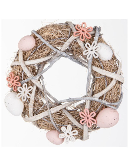 Wianek stroik dekoracyjny szary średnica 24cm