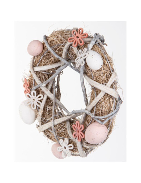 Wianek stroik dekoracyjny szary średnica 24cm