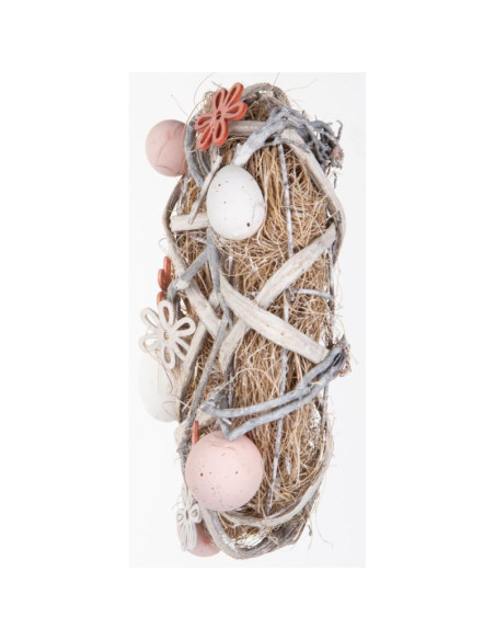 Wianek stroik dekoracyjny szary średnica 24cm