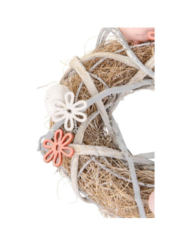 Wianek stroik dekoracyjny szary średnica 24cm