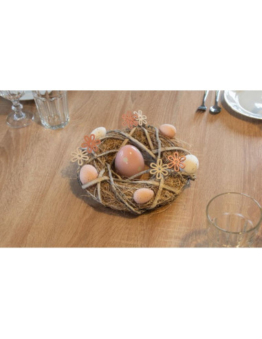 Wianek stroik dekoracyjny szary średnica 24cm