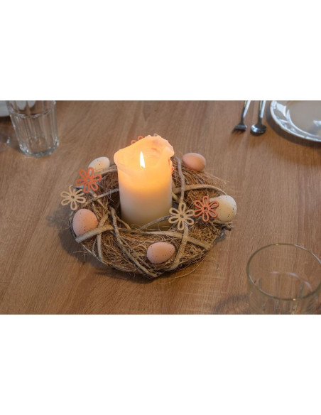 Wianek stroik dekoracyjny szary średnica 24cm