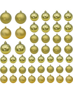 Bombka dekoracyjna plastikowa bezpieczna 46szt złota mica 2