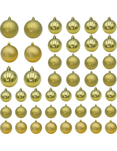 Bombka dekoracyjna plastikowa bezpieczna 46szt złota mica
