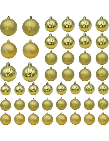 Bombka dekoracyjna plastikowa bezpieczna 46szt złota mica
