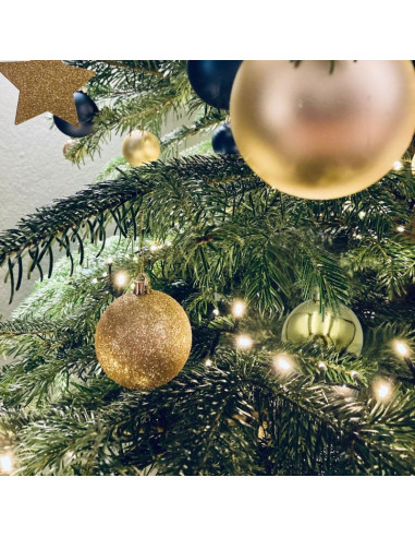 Bombka dekoracyjna plastikowa bezpieczna 46szt złota mica