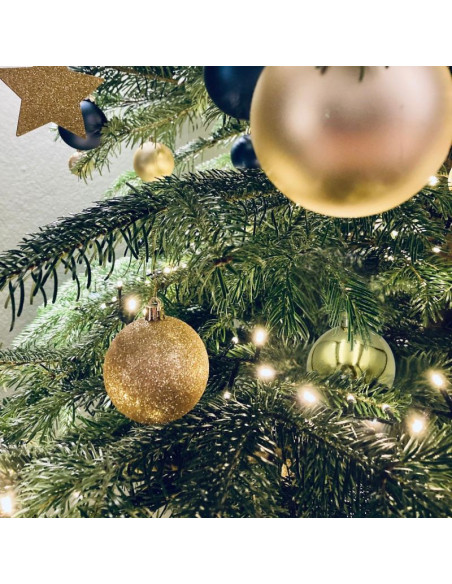 Bombka dekoracyjna plastikowa bezpieczna 46szt złota mica