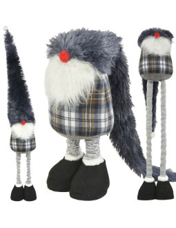 Skrzat gnom dekoracyjny na teleskopach 38-88cm szary