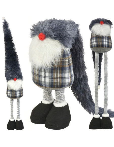 Skrzat gnom dekoracyjny na teleskopach 38-88cm szary