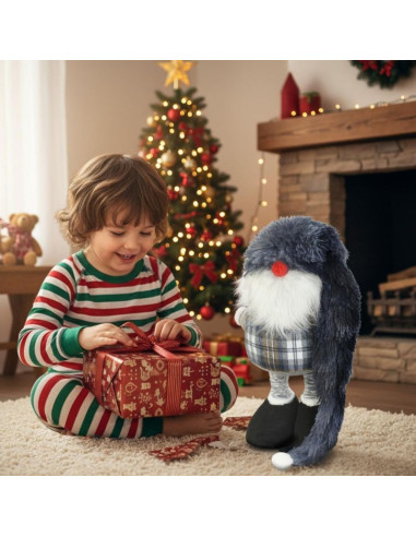 Skrzat gnom dekoracyjny na teleskopach 38-88cm szary